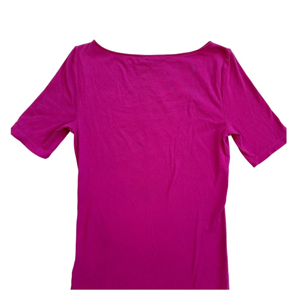 Lauren Ralph Lauren Top Women Medium Pink Excellent Boat Neck Short Sleeve Tee